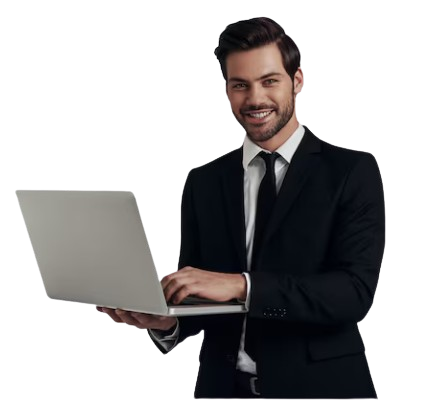 Professional data scrubbing specialist using a laptop to clean, validate, and improve business data quality